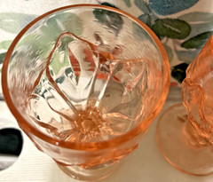 Franciscan Cabaret Pink Wine Glasses 5-1/2” Set of 3 Blush Rosé Stemware