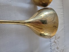 Pair Of Brass Champagne Goblets/Glasses