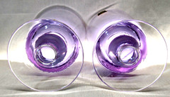 EBELING & REUSS GOLD CROWN SET OF 4 VINTAGE LAVENDER GLASS WATER GOBLETS