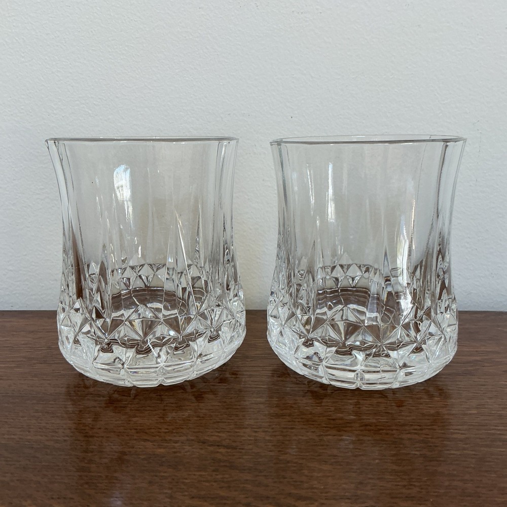 Vintage Set of 2 Cristal D’Arques Durand Old Fashioned Whiskey Glasses Classic