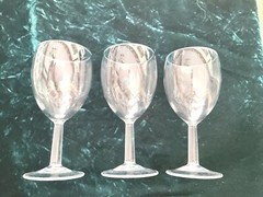 Wine Glasses Lot of 3 Crystal Clear Made In France Holds 8 Ounces 6″ tall New