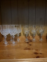 Set of 5 Cristal d’Arques Durand Longchamp Lead Crystal Water 7.25” 3 Flamenco