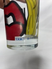 Set Of 3 Vintage 90s Ritzenhoff Milk Glass w/ Comic Book Style Pop Art