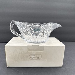 Vtg J.G. Durand Lead Crystal Gravy Sauce Boat France Clear NEW In Box