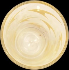 5″ Cocktail Glass w/ YELLOW BOOMERANG Design ACL HI-BALL Drinking GLASS 1960s
