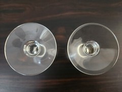 4 Footed Stemmed 4 oz Water Juice Wine Glasses Clear Smooth 2 styles