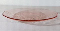 Vintage ARCOROC France ROSA PINK Glass Salad Plate ROSES 7 1/2″