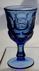 2 HFM Fostoria ARGUS Blue Tall Sherbet Champagne Glasses 5″