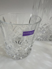 Marquis by Waterford Maxwell Crystal (2) Tumblers Glasses and (1) Decanter NICE,