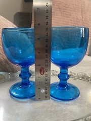 Imperial Glass Hoffman House Antique Blue Water Goblets Pair (1c) 5.8inch