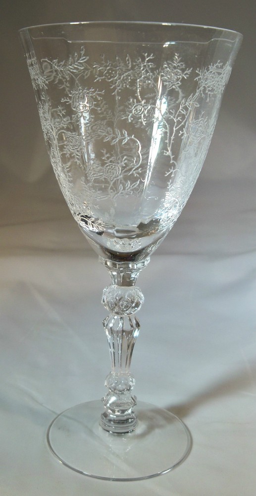 FOSTORIA GLASS CO. CHINTZ CRYSTAL 4-1/2 OUNCE CLARET or WINE GOBLET!