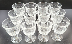 12 Noritake Provincial Clear Wine Glasses Set Vintage Elegant Panel Stemware Lot