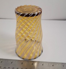 Fostoria Homespun Amber Color Opalescent Swirl Glass 4 3/4 inch