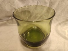 Avocado Green Drinking Glass 8 Oz Tumblers Vintage Set Of 3
