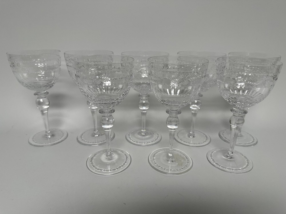 Set of 8 William Yeoward Camilla Large Wine Claret Red