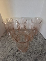 Vintage MacBeth Evans Pink Depression Juice Tumbler Set Of 6