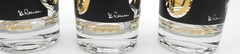 G Reeves Libbey Black Crown High Ball Tumblers Set of 3 FLAWS SEE PHOTOS