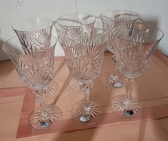 Rogaska Crystal Water Glass Richmond Plain Rim 7 7/8 Inch Tall Slovenia