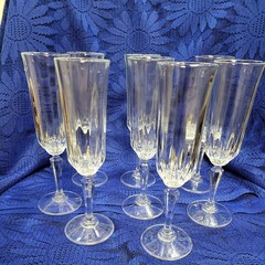 SET OF 8 CRYSTAL CHAMPAGNE FLUTE