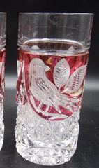 Hofbauer Red Byrdes 5 3/4″ Highball Glass EXC!!