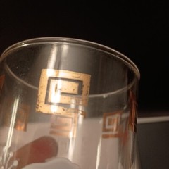 Tumblers Glasses Set of 14 Anchor Hocking MCM White Hibiscus Gold Grecian Key