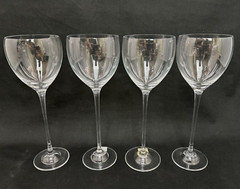 Set 4 Crate & Barrel 1998 Exquisite 10 1/4″ Tall Wine Glass 12oz Clear 482-492