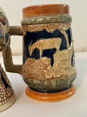 Vintage German Wine Goblet and Beer Stein Munich Berlin Souvenir Relief Bavaria