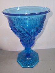 Imperial Glass Company COSMOS Stem Antique Blue Tall Water Goblet