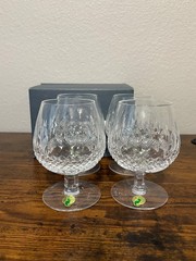 SET(4) VTG Waterford 5 1/8″H Colleen Cut Crystal Ballon Brandy Glasses W/BOX