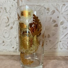 Pokee 22k Yellow Gold Mid-century Chrysanthemum Highball Glasses Bartlett Set Of