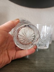 ANTIQUE CUT CRYSTAL TUMBLER SMALL AND LARGE DIAMOND AND FAN GLASS Lot Of 9