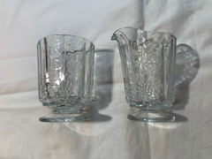 Lot of 4 Clear Glass Flowered And Various Patterns