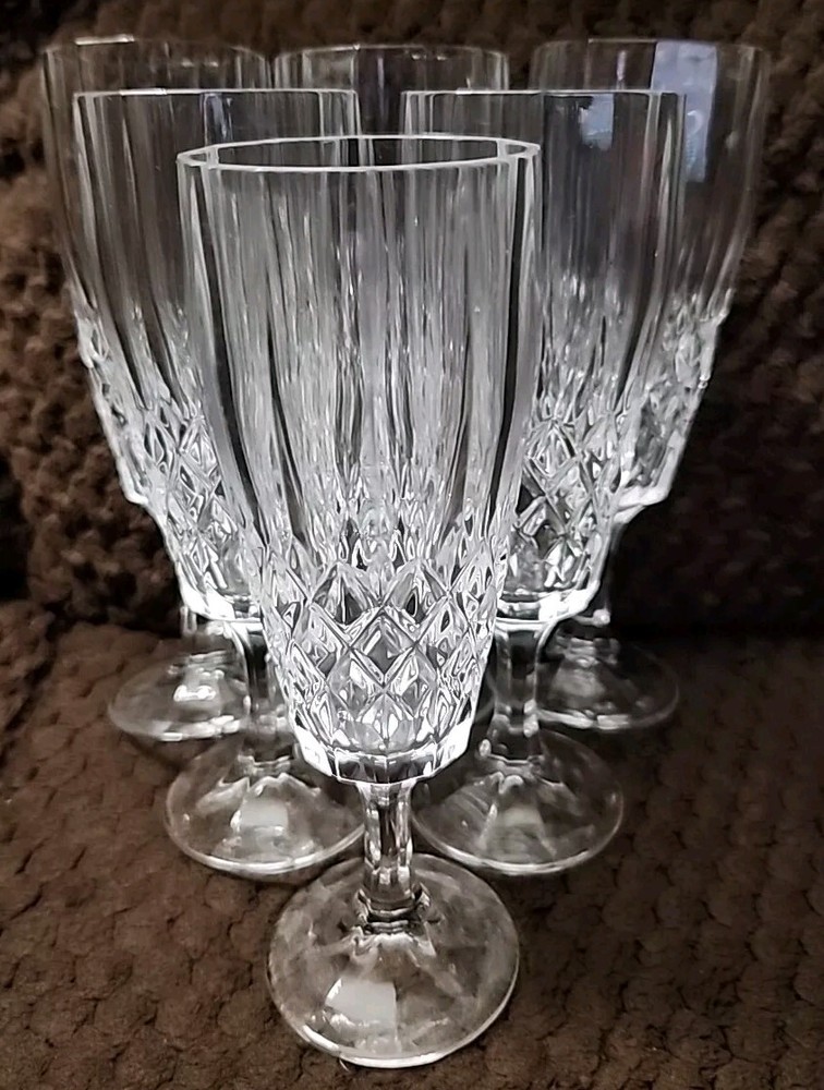 Royal Irish MEGAN Crystal Fluted Champagne Goblet LOT 6 Flute Glasses Ireland