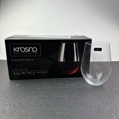 Krosno Harmony Collection Stemless 19 oz Wine Glass Set of 6- Made in Poland