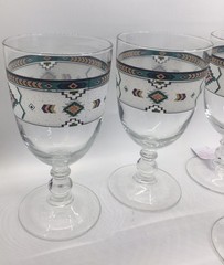 Studio Nova Adirondack Iced Tea Glass Goblet Wine Drinkware Southwest Set of 5