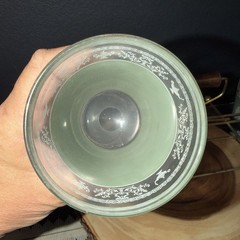 AS-IS 8 VTG Greek Mythology Wedgwood-? Glasses w Carrier Barware MCM SEE PICS