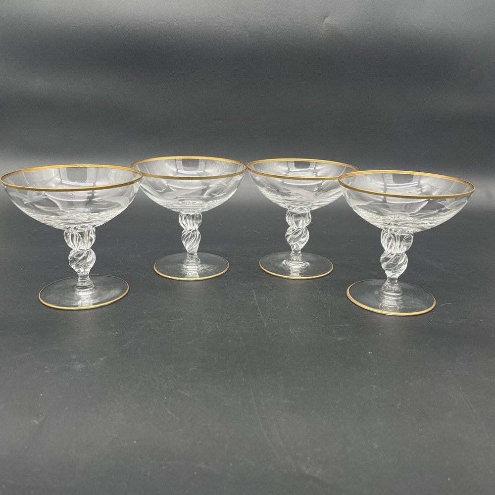 Lyngby Seagull Champagne Glass/Dessert Bowl – Set Of 4