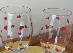 Hallmark Red Hearts Champagne Flutes in Decorative Sheaths