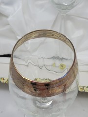Vintage Cristalleria Fratelli Fumo Wine Glasses Iridescent Made In Italy Set 4