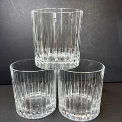 Fine Crystal Rocks/Old Fashion Heavy Bottom Glasses Baccarat Style Set Of 3