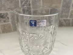 Vintage Hand-Cut 24% Lead Crystal Lidded, Made in Poland Starburst Floral Design