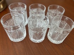 Set of 6 Ralph Lauren Crystal Herringbone Whiskey Glasses
