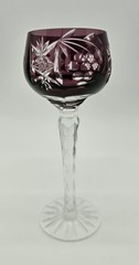 Amethyst Purple Nachtmann Traube Cut to Clear Crystal Cordial Glass 5 5/8”