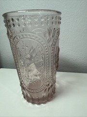 Tabla Hobnail 3D Figural Bunny Rabbit Glass Tumbler Light Pink