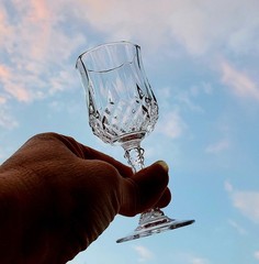 MCM Set Of 4 Cristal d’Arque Durand Longchamp Crystal Cordial Glasses France