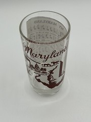 Vintage pre-1955 MARYLAND Hazel Atlas Souvenir State Song Highball Tumbler Glass