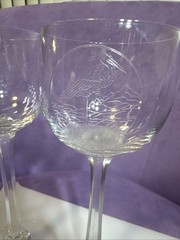 Crystal Glass Set Of 2 Tall 8”