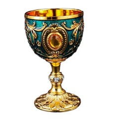 Vintage Medieval Goblet Drinking Glass Party Supplies Handmade Novelty Engrav…