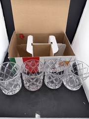 RCR Cristalleria Italiana Melodia DOF Rocks Glasses Set of 4 11.5oz Italy