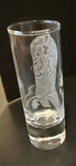 Evergreen Crystal Shot Glasses Etched Cowboy Boot Lorraine Coyle Set Of 4